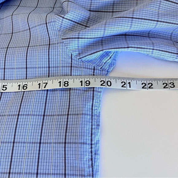 BOSS Men’s Button Down Checkered Blue Shirt - Picture 7 of 8